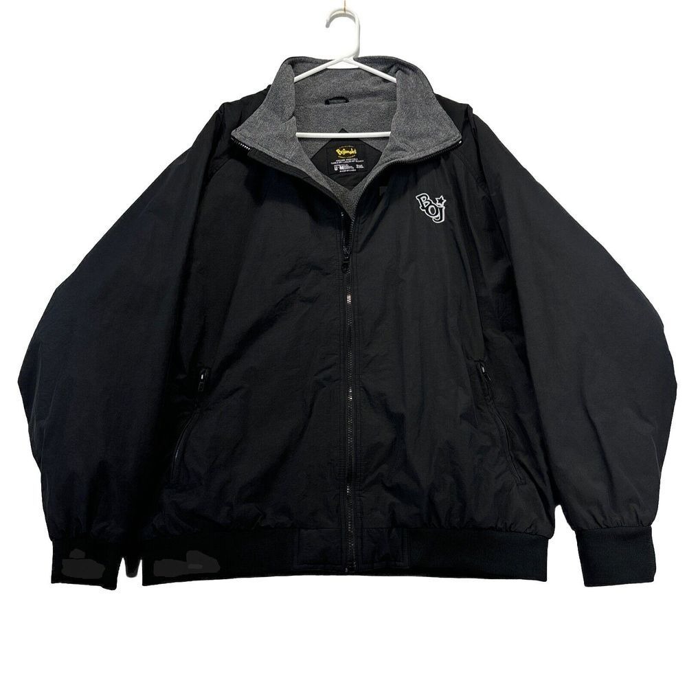 Bojangles Men's Coat 3XL Black Polyester Lined Full Zip Zip Pockets Heavy Worker